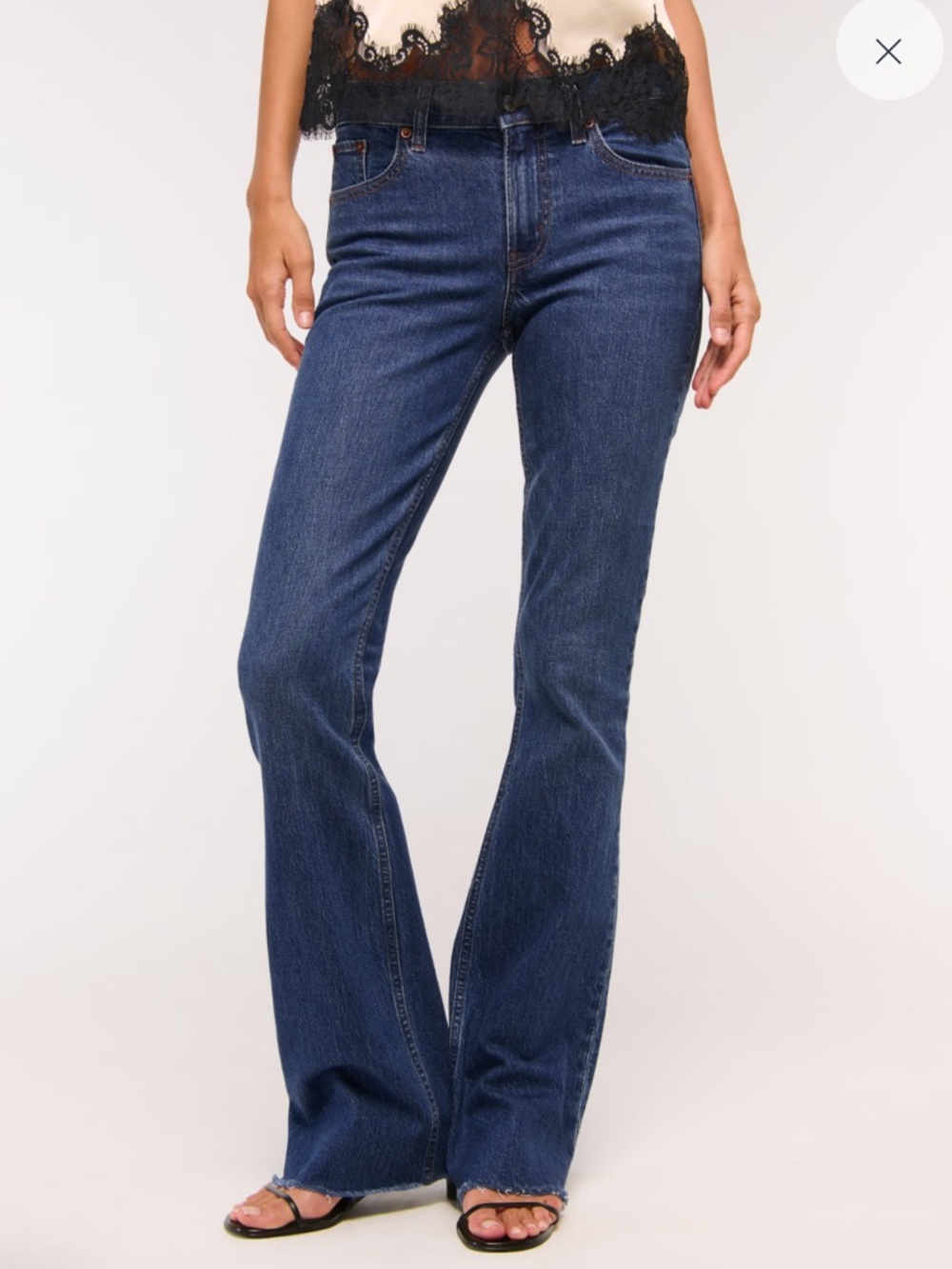 Abercrombie Mid Rise Bootcut Frayed Hem Jean